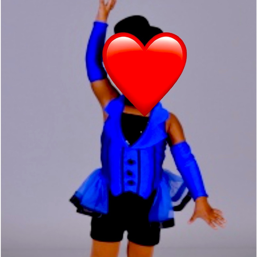 Toddler girl tap blue and black short set